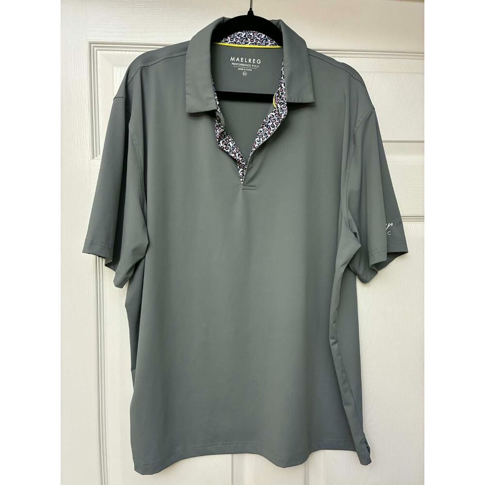 Maelreg Performance Polo Men's 2XL Gray‎ Stretch Golf Carter Electric